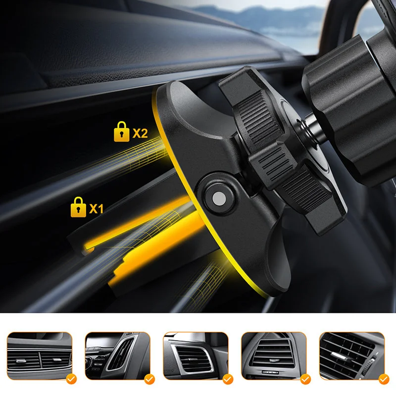 Joyroom Magnetic Air Vent držiak na mobil do auta, šedý