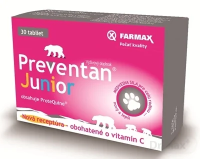 FARMAX Preventan Junior + vitamín C 1×30 tbl, výživový doplnok