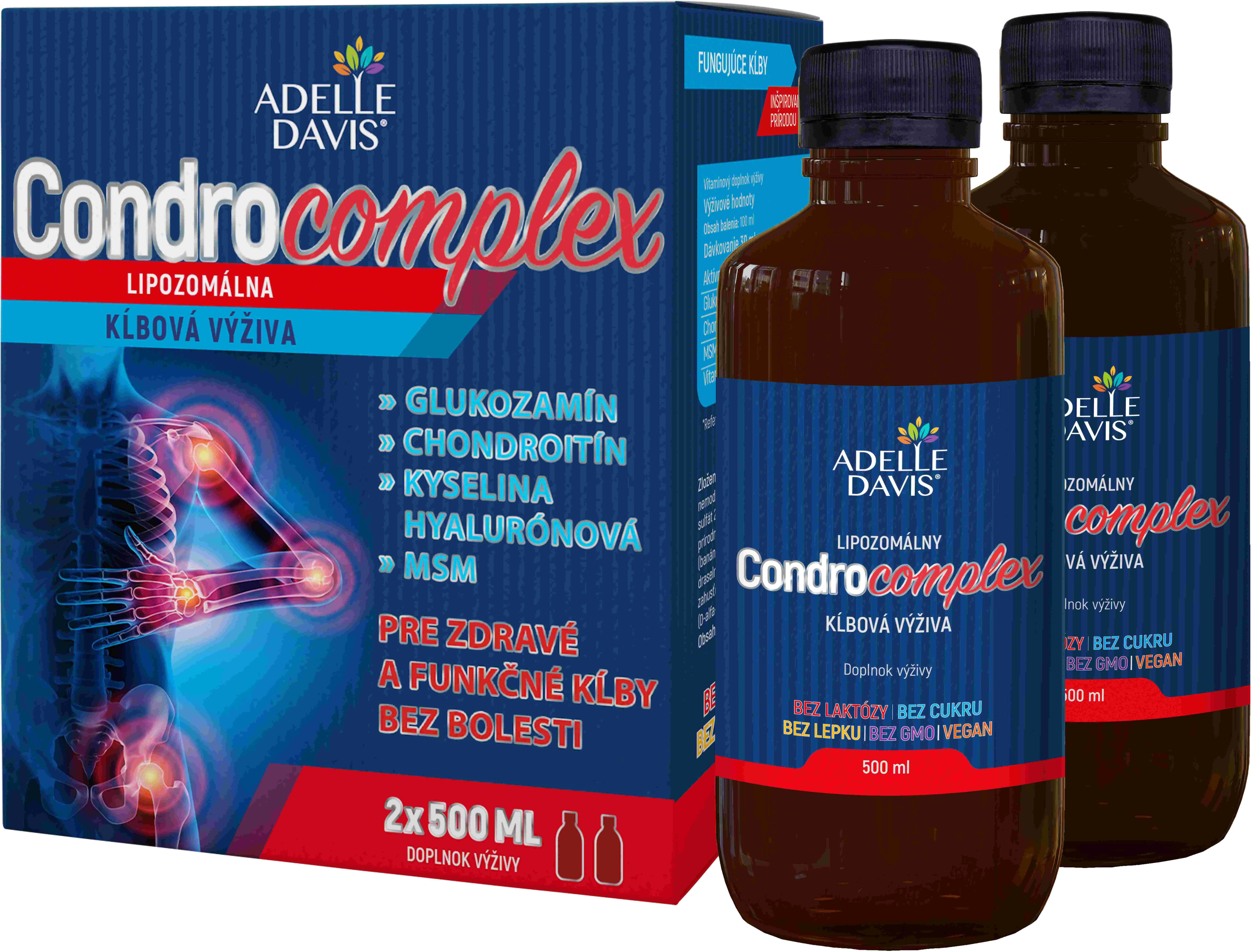 Adelle Davis CONDROCOMPLEX Lipozomálna kĺbová výživa 2×500 ml, doplnok výživy