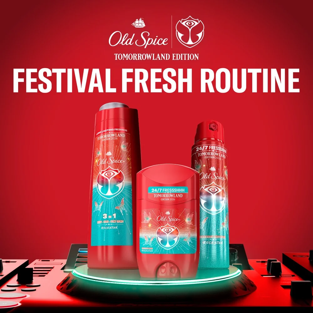 Old Spice darčeková sada v taštičke Tomorrowland s tuhým dezodorantom, dezodorantom v spreji a sprchovým gélom 1 set