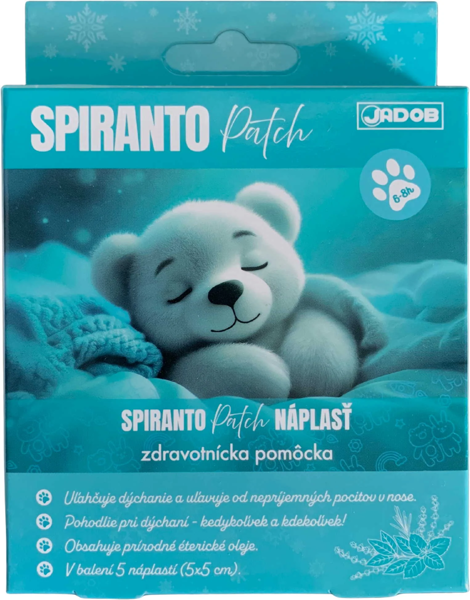 SPIRANTO Patch náplasť na uvoľnenie nosa a nosových dutín (5 x 5 cm) 5 ks