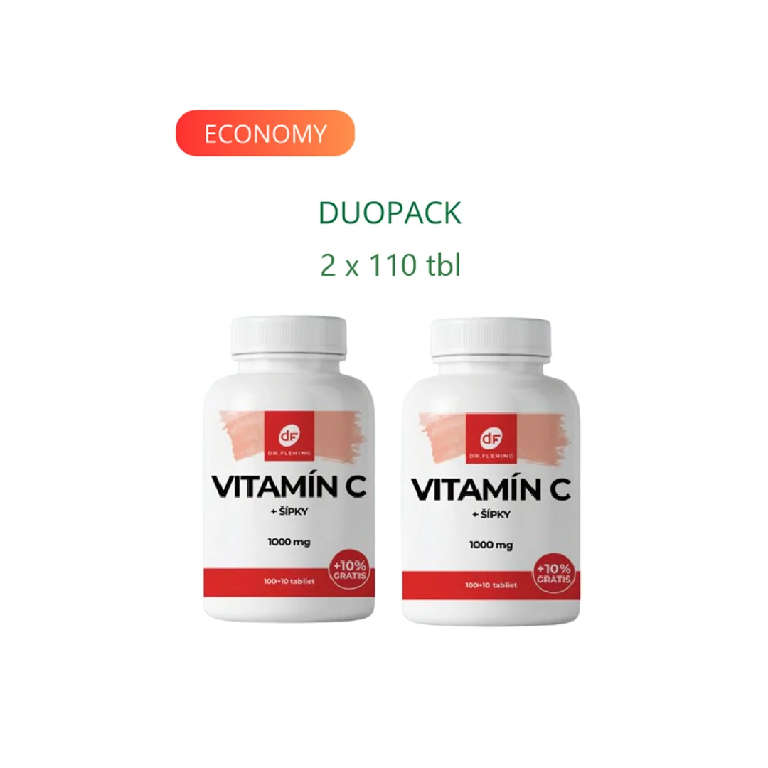 DR. FLEMING Vitamin C 1000mg + šípky +10% gratis 220ks DUOPACK
