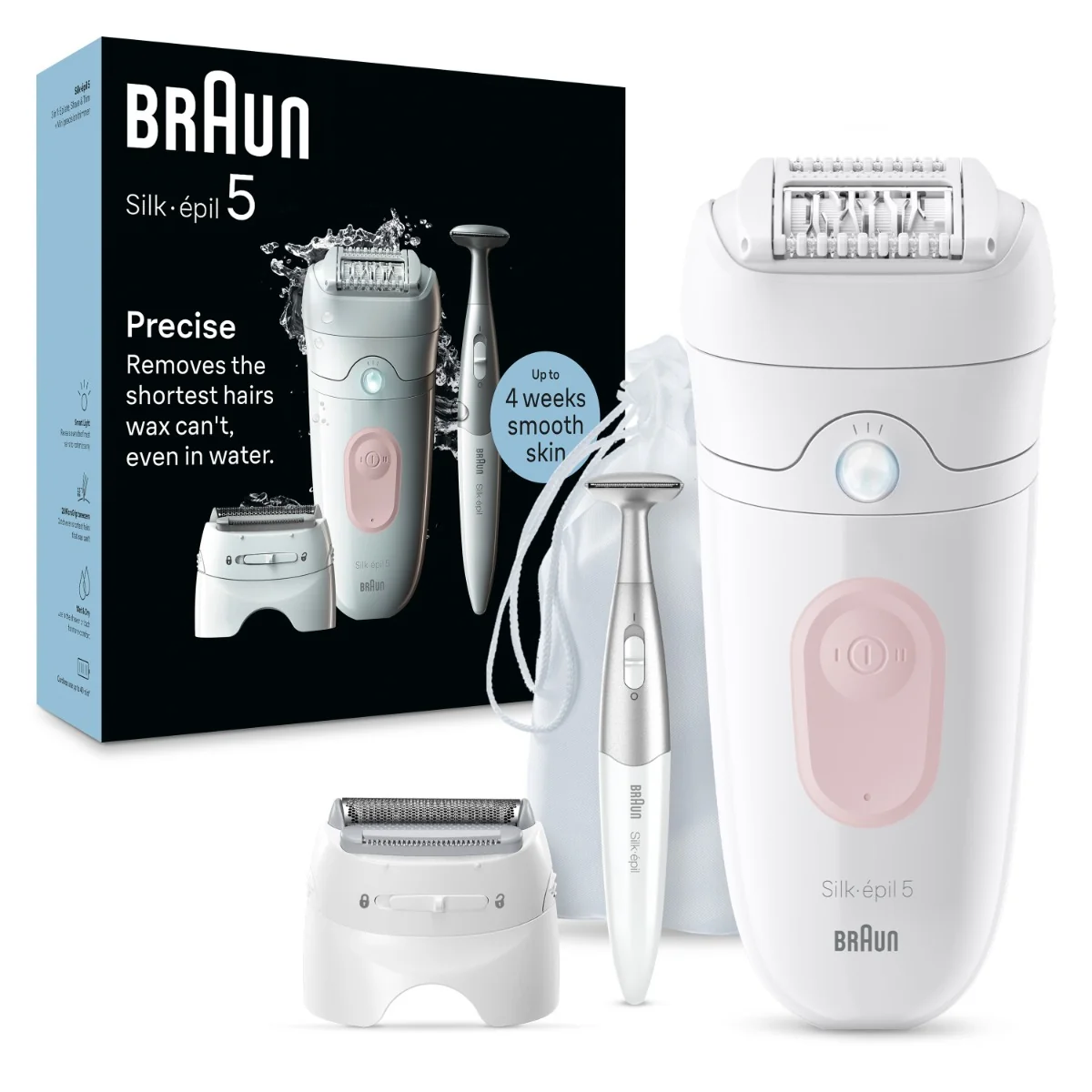 Braun Silk-épil 5, Epilátor na Jednoduché Odstraňovanie Chĺpkov, 5-230, Biela/Plameniaková 1×1 ks, epilátor