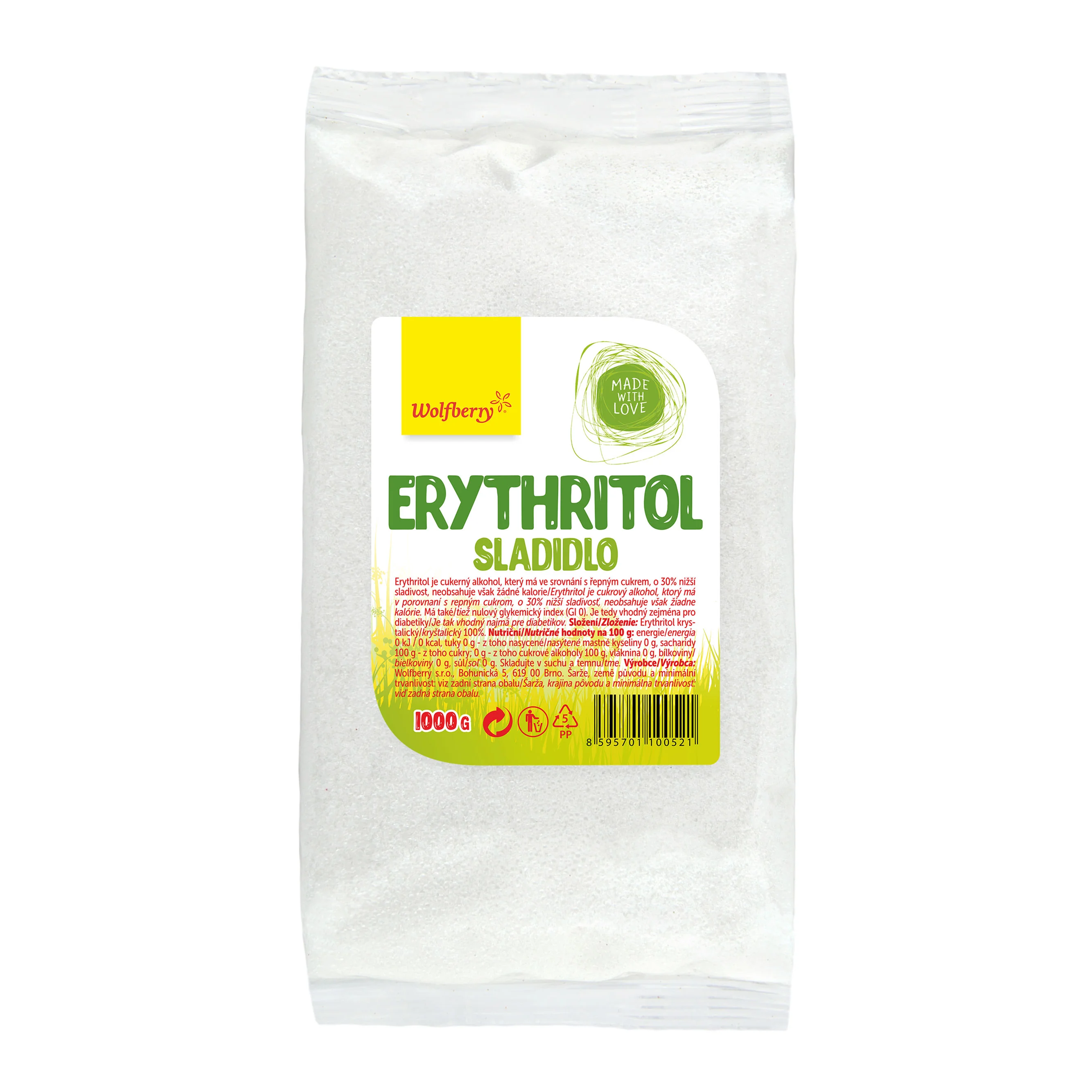 Wolfberry Erythritol vo vrecku 1000 g