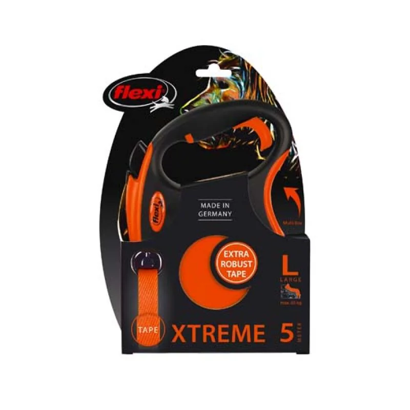 Vodítko FLEXI Xtreme páska L oranžové 5m