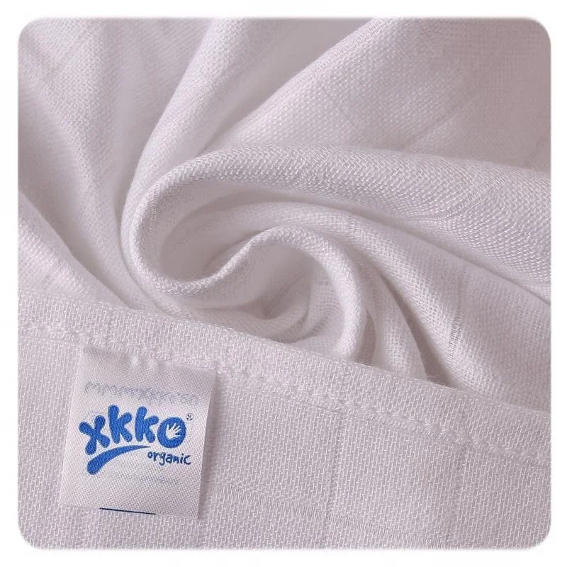 XKKO Organic bavlnené plienky Staré časy biele 70x70 cm 5 ks