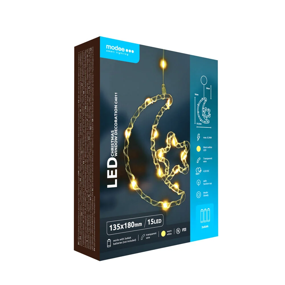 Modee Lighting LED dekorácia do okna C4011 mesiac