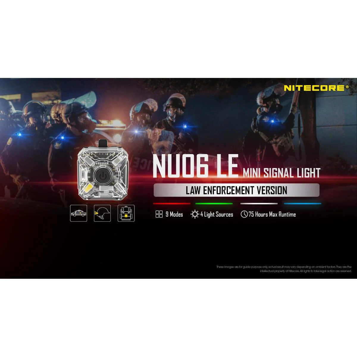 NU06 LE Nitecore White Blue Green Red USB-C Rechargeable Signal and Safety Light