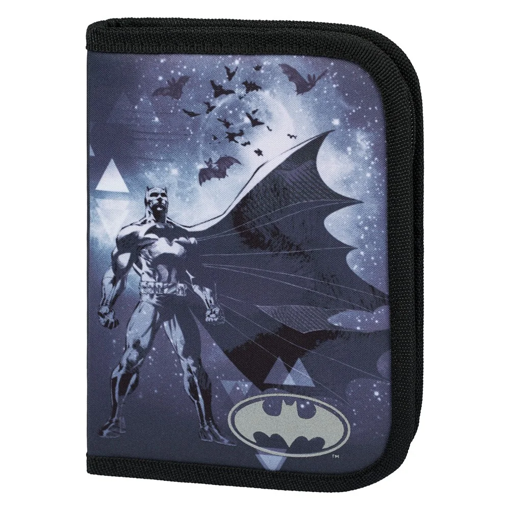 Školský peračník jednoposchodový Batman Storm čierny, 19x13x4 cm