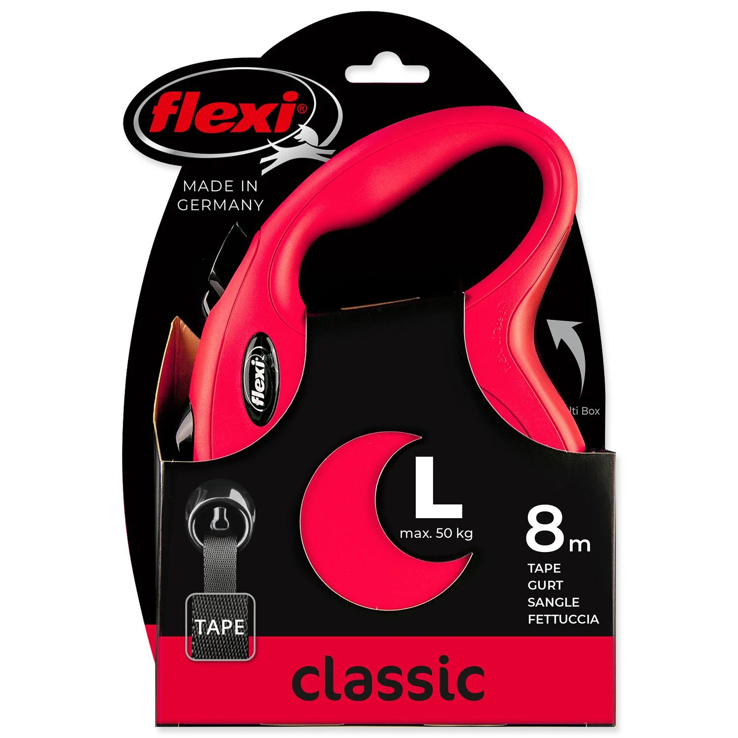 Vodítko Flexi Classic New páska L červené 8m