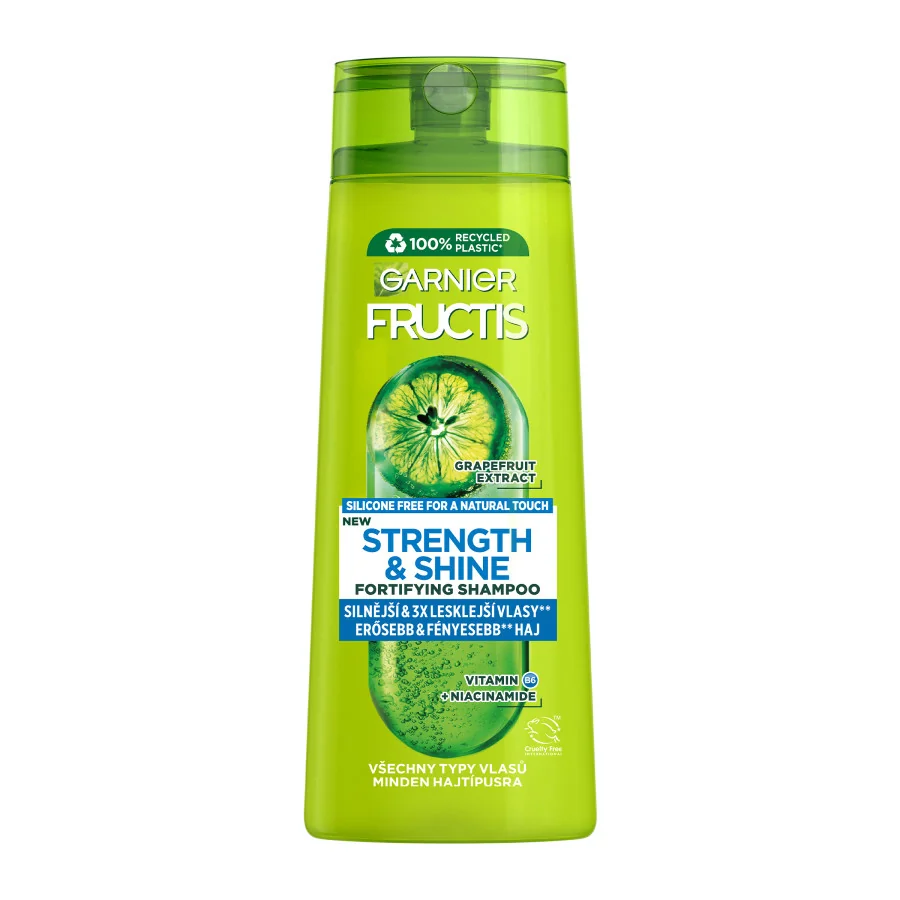 Garnier Fructis Strength & Shine Posilňujúci šampón pre všetky typy vlasov bez lesku a sily, 400 ml 1×400 ml, šampón