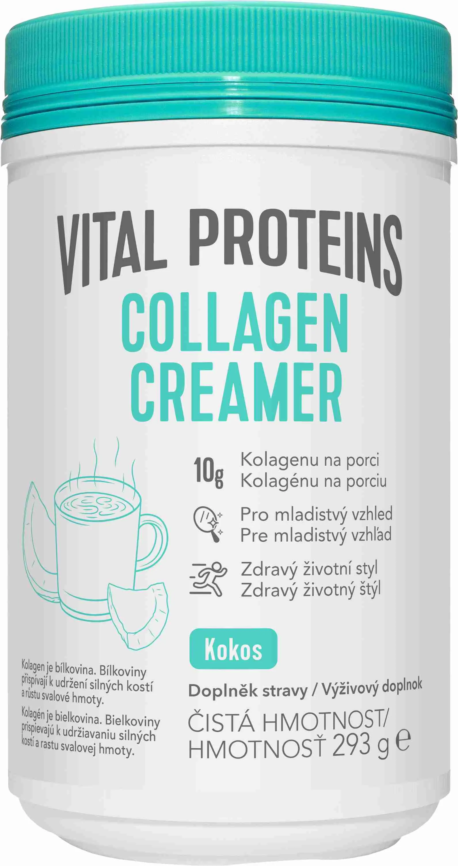 Vital Proteins Collagen Creamer Kokos 293 g 1×293 g, dochucovadlo do kávy