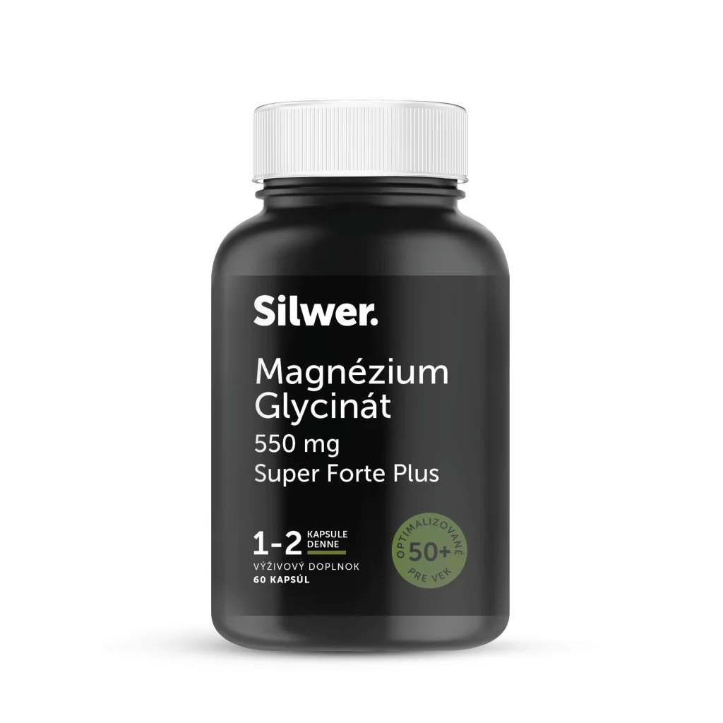Silwer Magnézium Glycinát 550 mg Super Forte Plus 60 kapsúl. Nervy, svaly, proti únave.