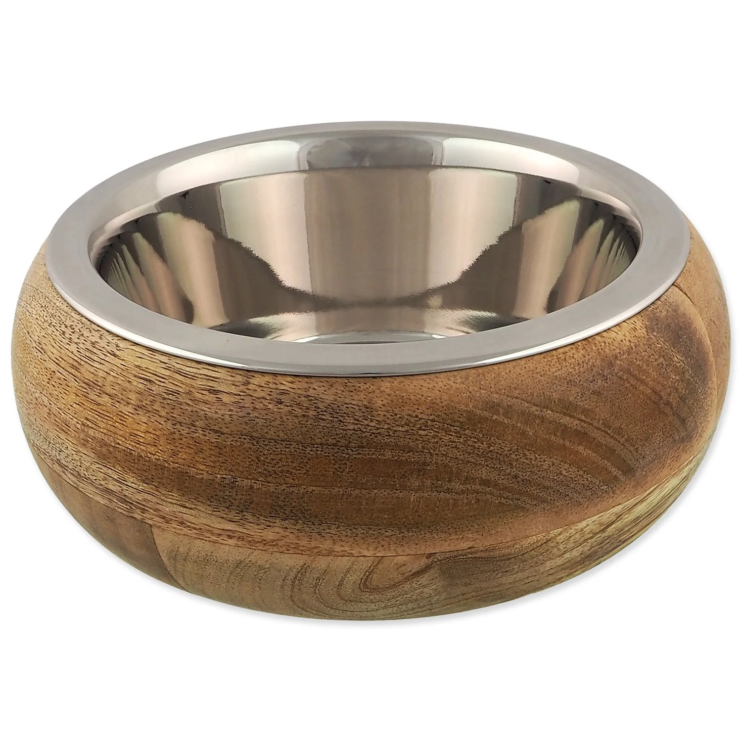 Miska nerez v dreve, zaoblená 840ml 840ml