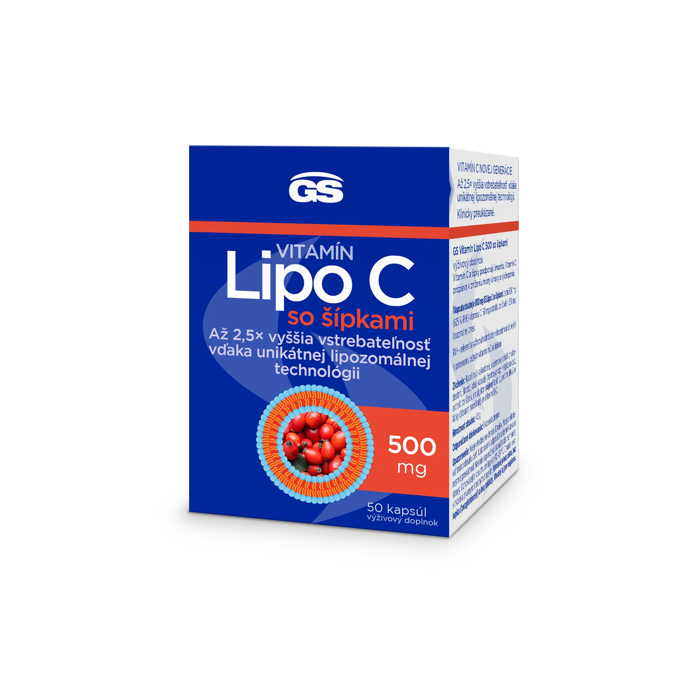 GS Vitamín Lipo C 500 mg so šípkami 50 cps