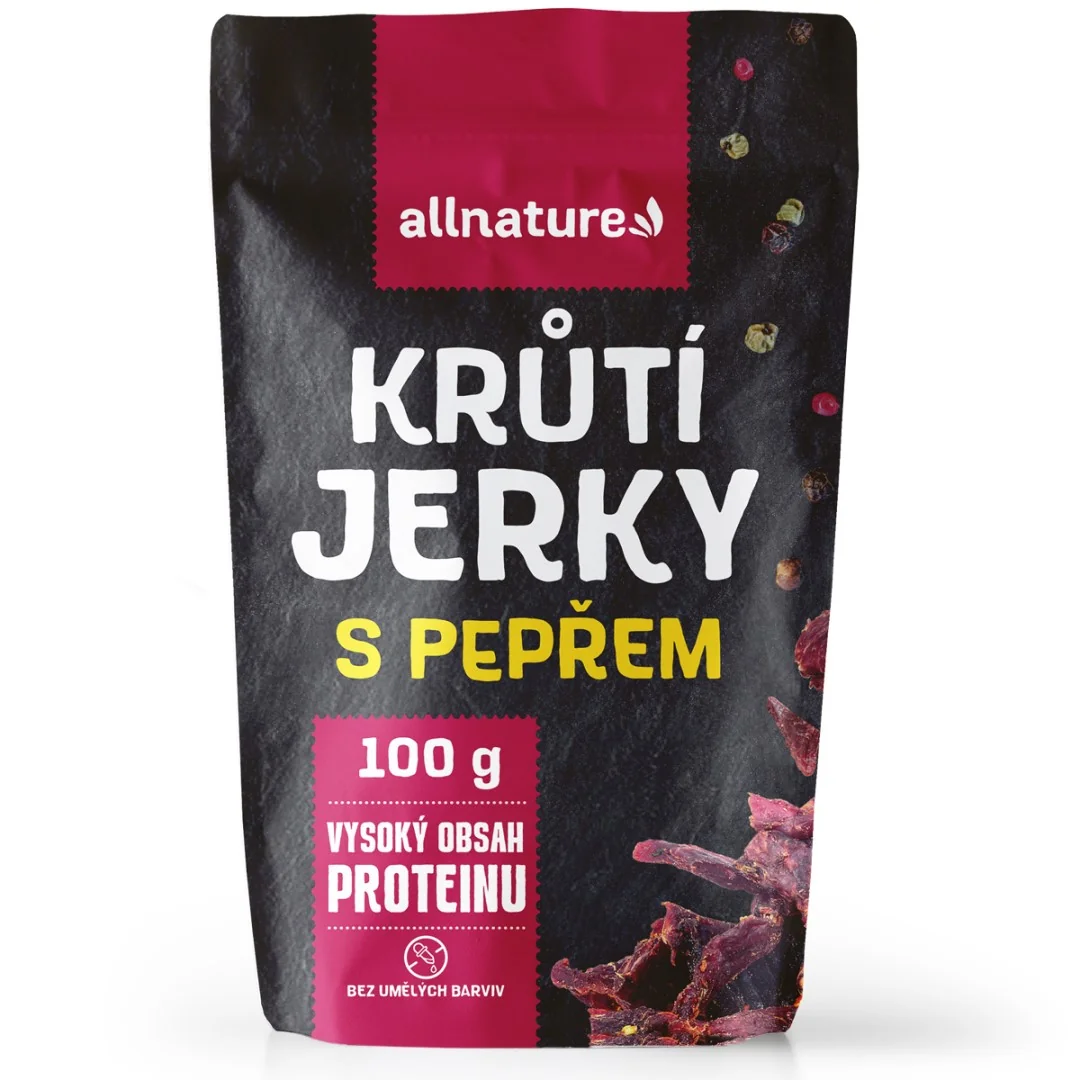Allnature Turkey Pepper Jerky 100g 1×100g, sušené morčacie mäso