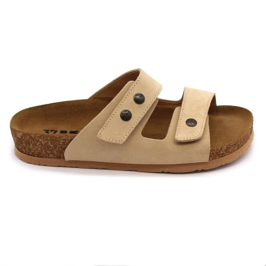 Leon 4050 Dámska zdravotná korková obuv s prackou 36 - 23,5cm, béžová, 2,0 cm
