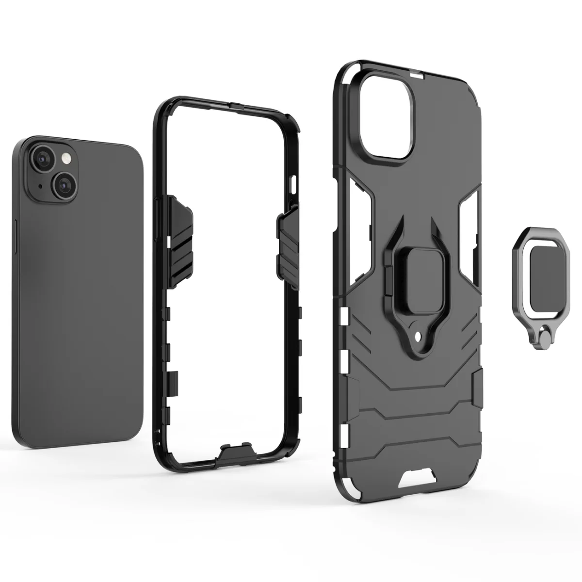 MG Ring Armor kryt na iPhone 14 Pro, čierny