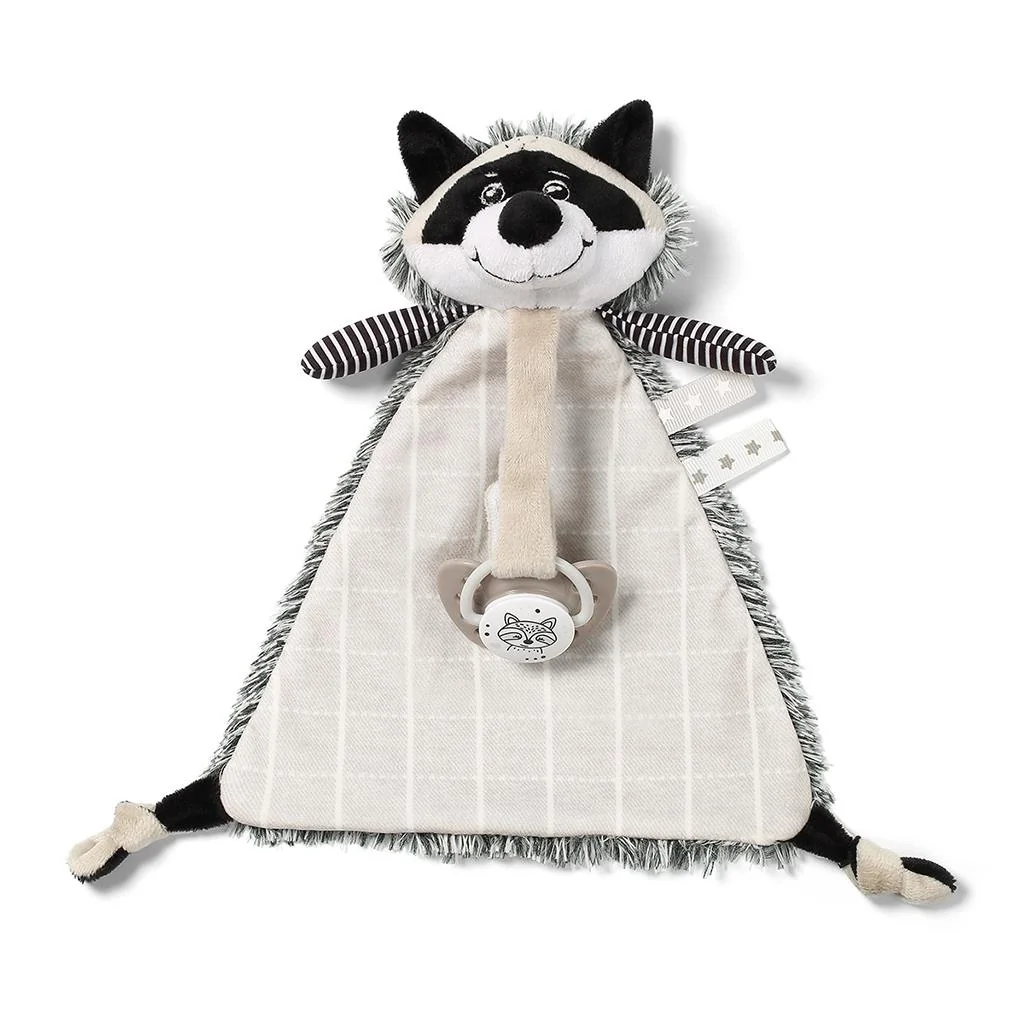 Uspávačik Baby Ono Otter Racoon Rocky s pútkom pre cumlík ,