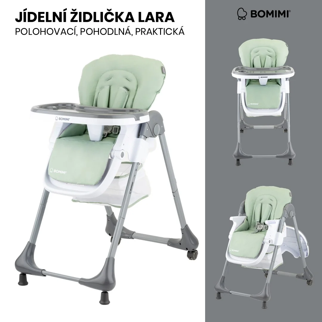 Bomimi LARA jedálenská stolička ekokoža zelená