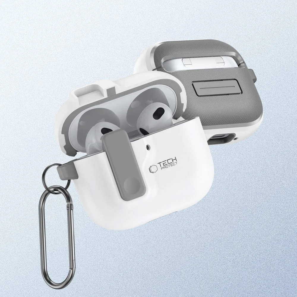 Tech-Protect Slim Hook puzdro na Apple AirPods 4, biele