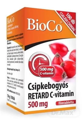 BioCo Vitamín C RETARD 500 mg s plodom šípky 1×100tbl, vitamín C