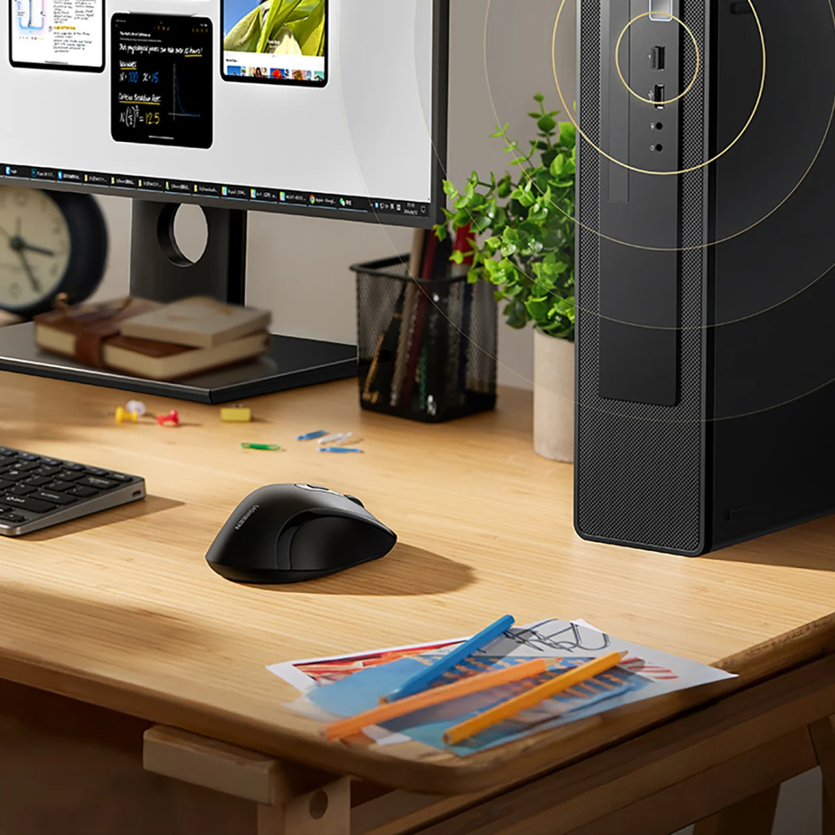 Ugreen M511 bezdrôtová optická myš, čierna