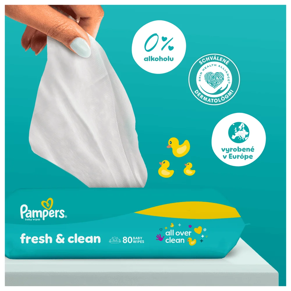 Pampers Fresh Clean Detské Čistiace Obrúsky 20×80 ks