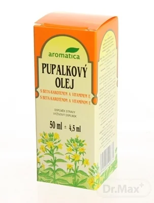 aromatica PUPALKOVÝ OLEJ S BETA-KAROTÉNOM A VIT.E 1×50 ml, výživový doplnok