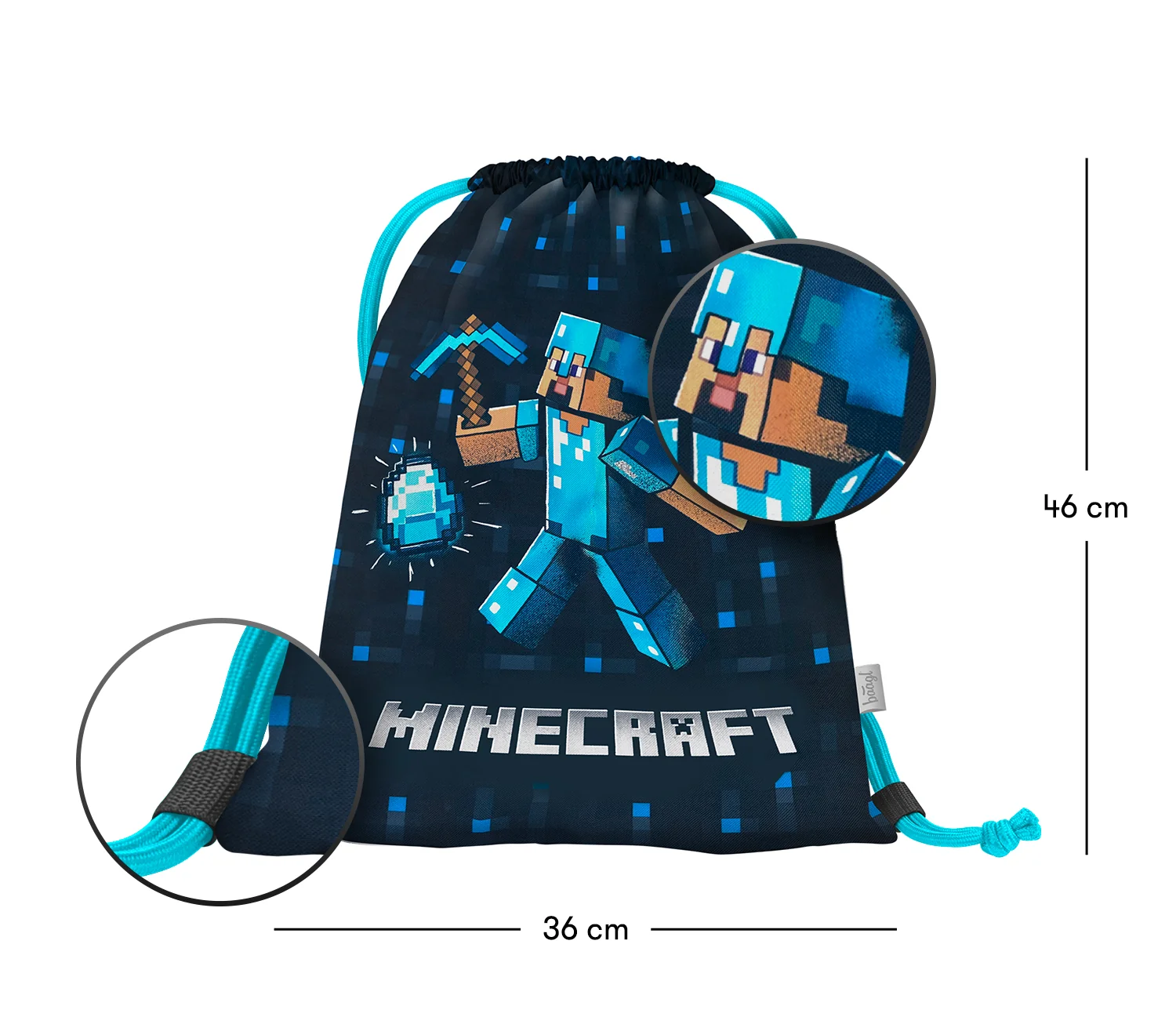Vrecko na prezuvky Minecraft Blue Axe modré, s motívom