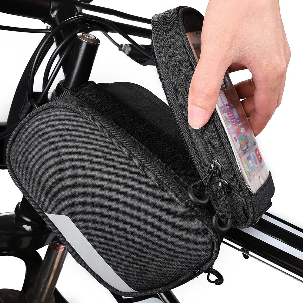 MG Frame Bag cyklistická taška s puzdrom na mobil 6.5'' 1.5l, čierna