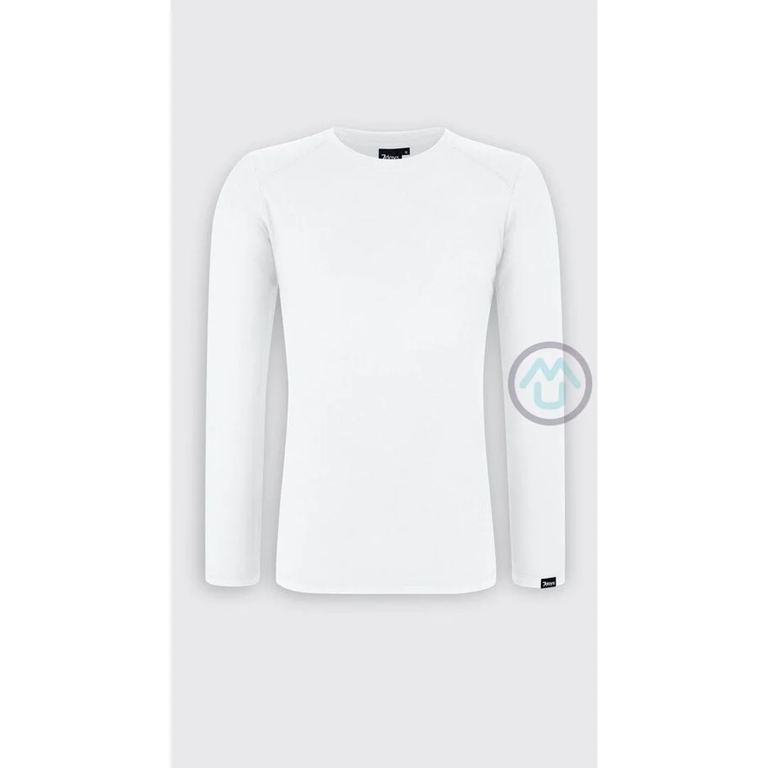 Pánske tričko s dlhým rukávom MICROFLEECE - biela 3XL
