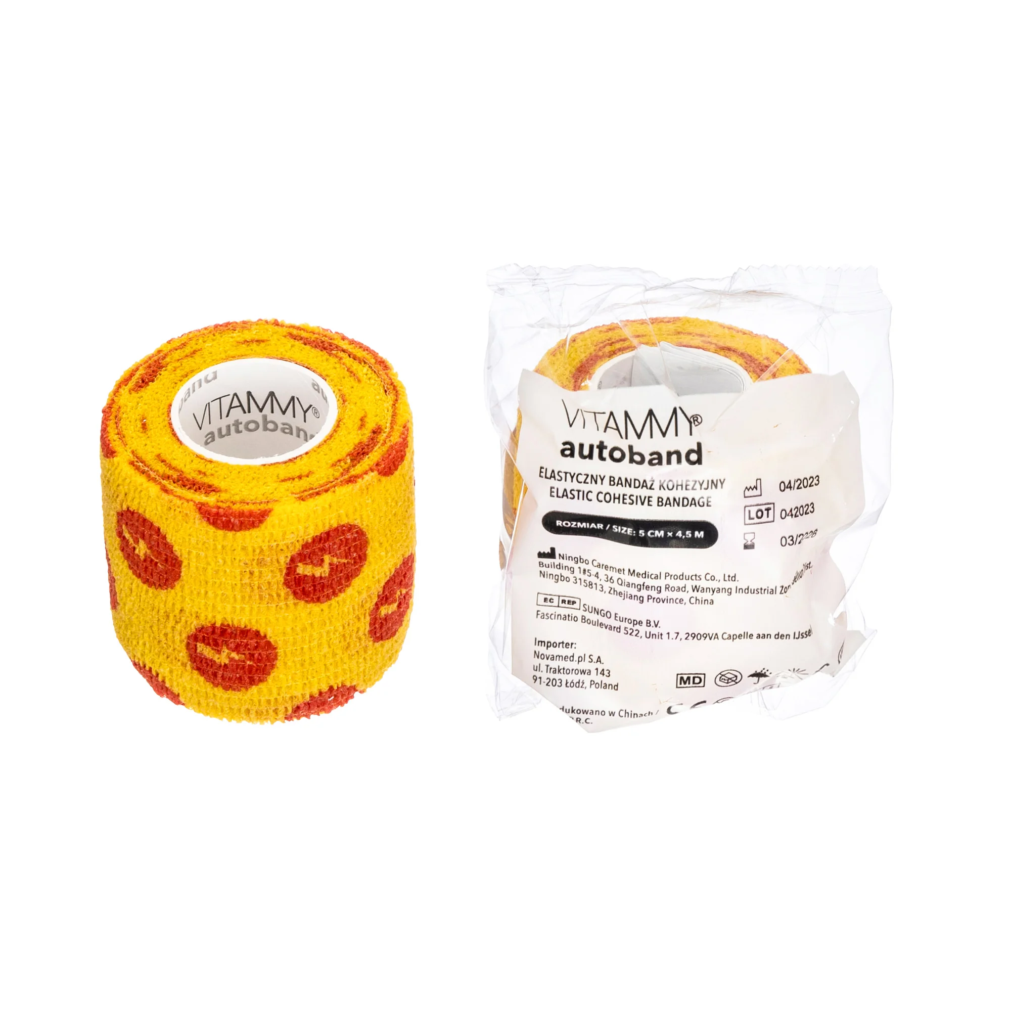VITAMMY Autoband samolepiaca bandáž žltá s potlačou blesku 5 cm x 450 cm