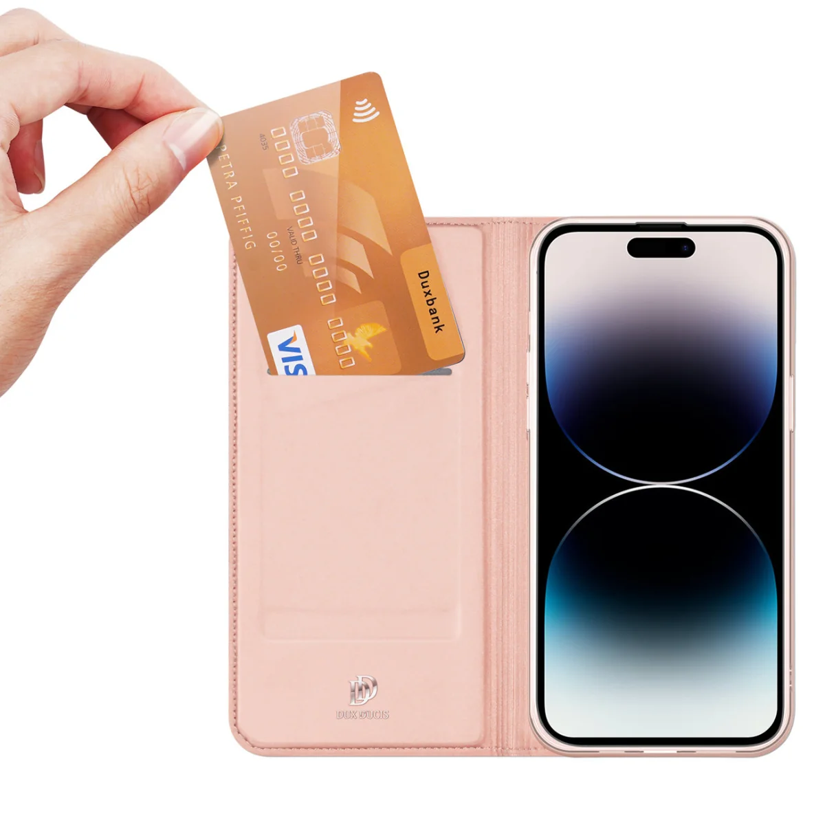 Dux Ducis Skin Pro knižkové puzdro na iPhone 15 Pro Max, ružové