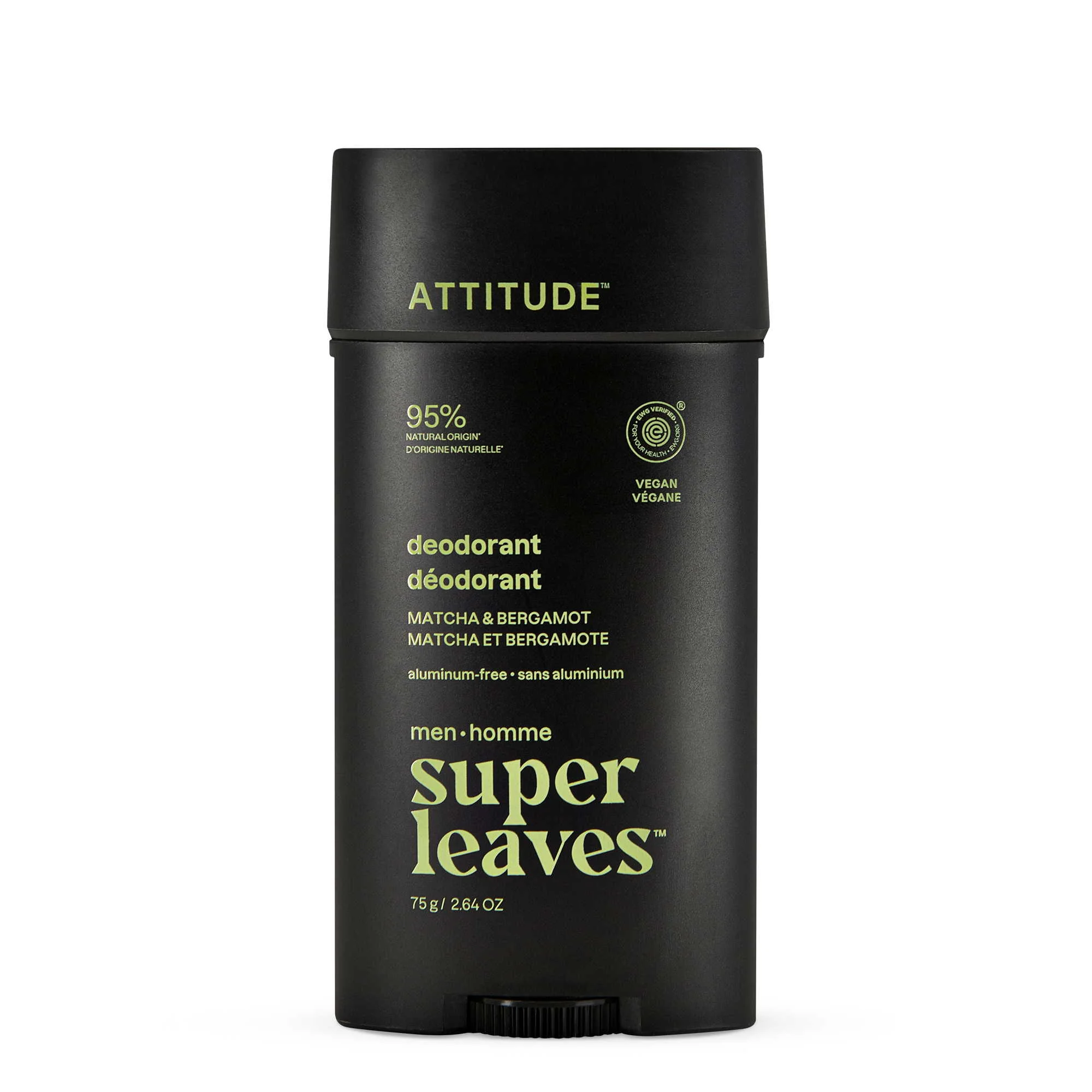 Pánsky dezodorant ATTITIDE Super leaves - Matcha & Bergamot 75 g