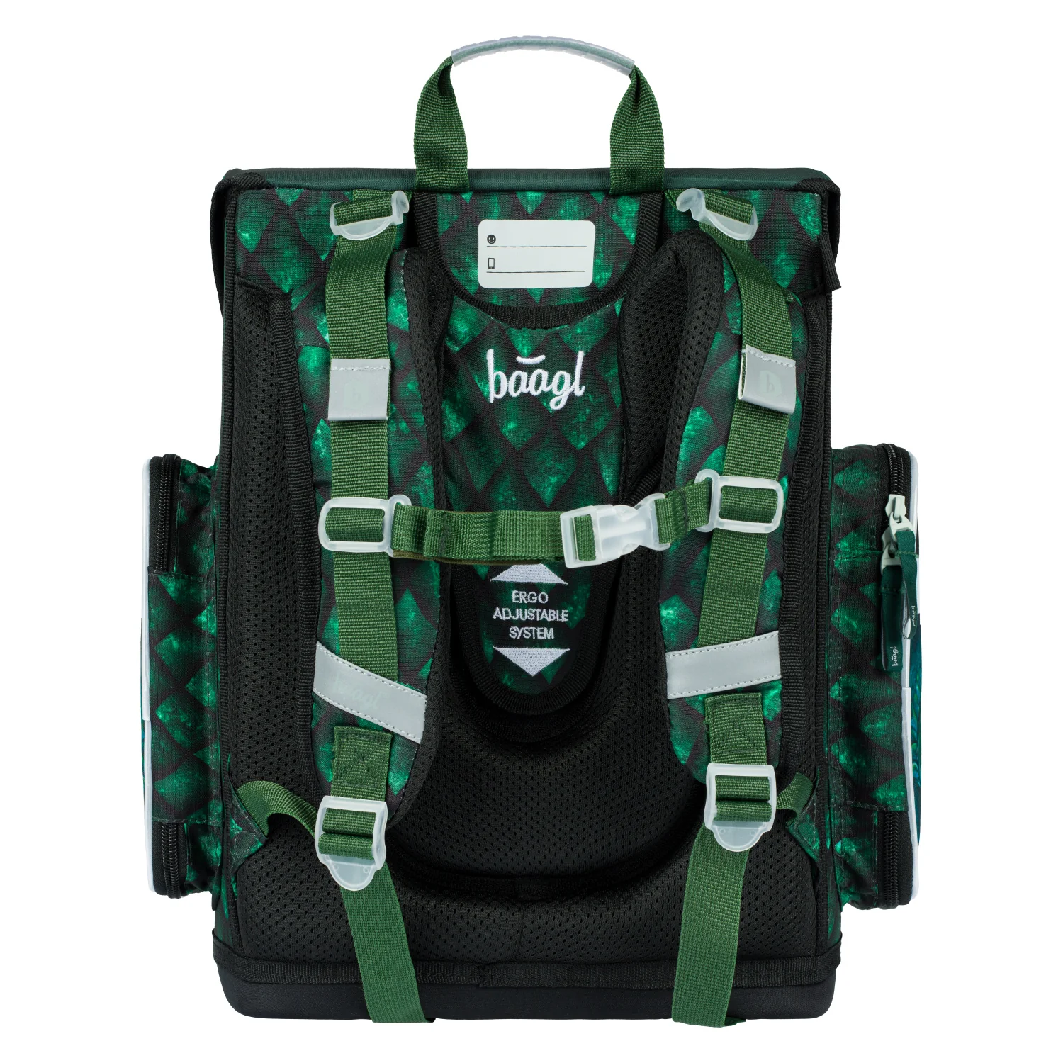 Baagl Školská aktovka ERGO Drak s Fidlock ergonomická, modrá