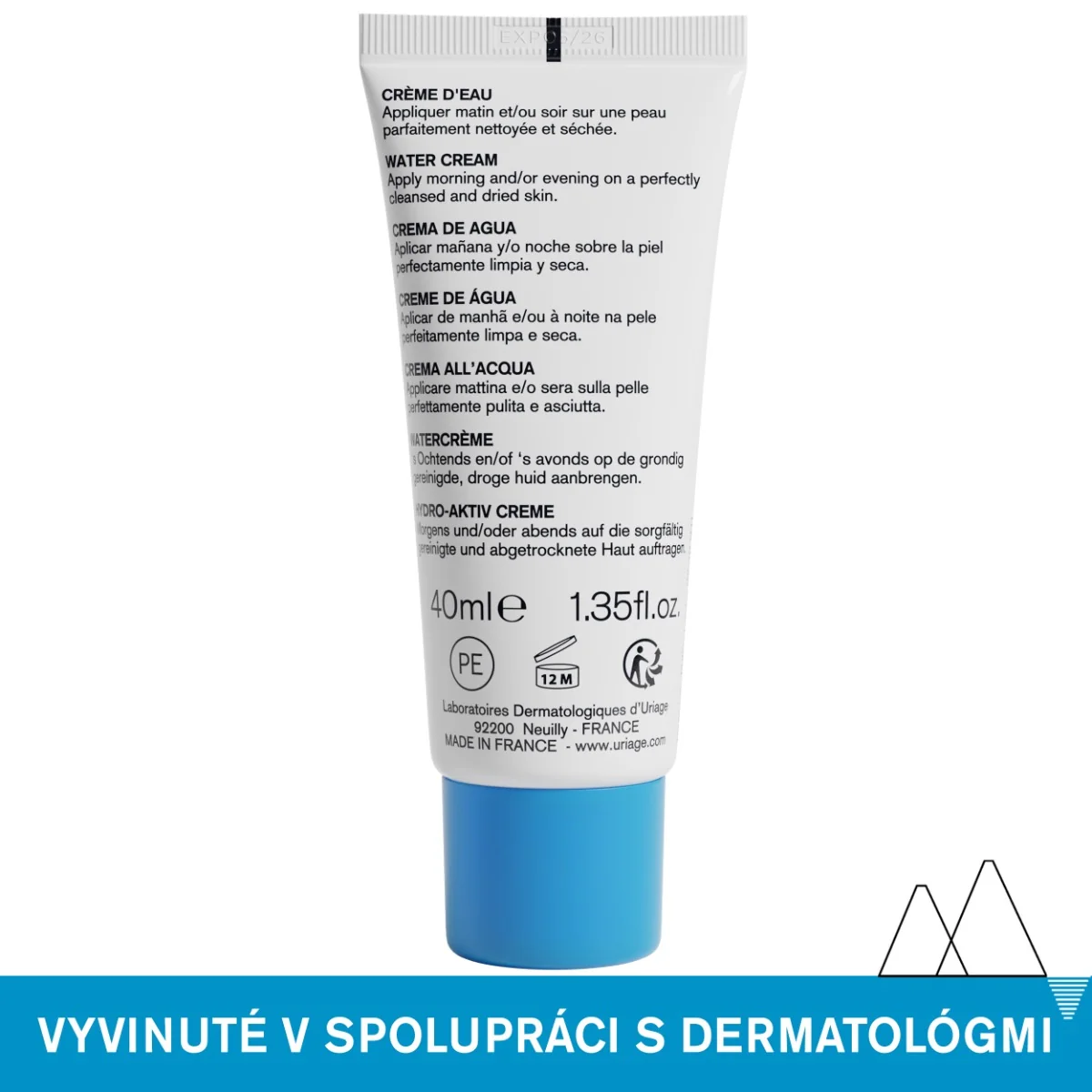 URIAGE EAU THERMALE Water Cream, 40ml 1×40 ml, krém pre normálnu a zmiešanú pleť