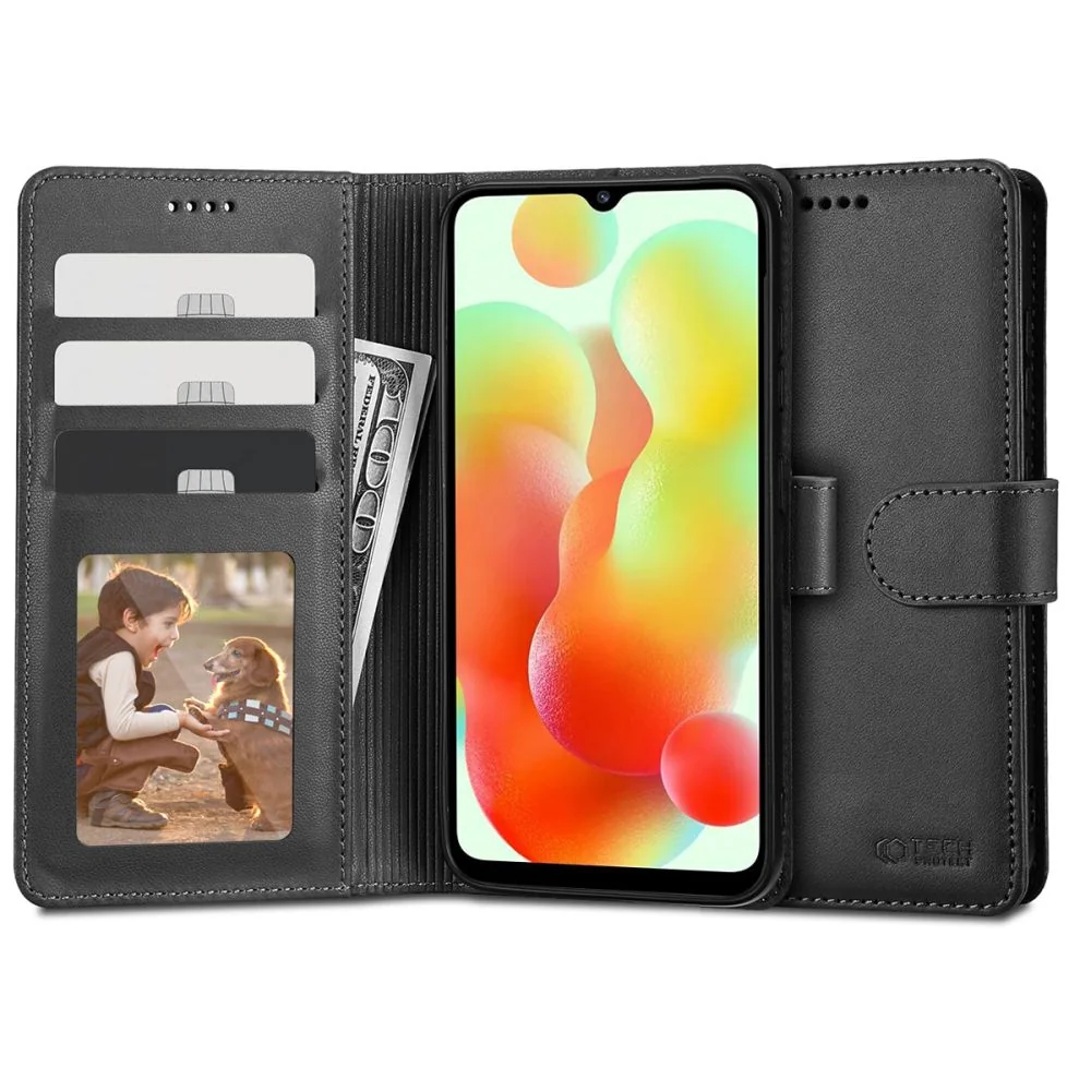 Tech-Protect Wallet knižkové puzdro na Xiaomi Redmi 12C čierne