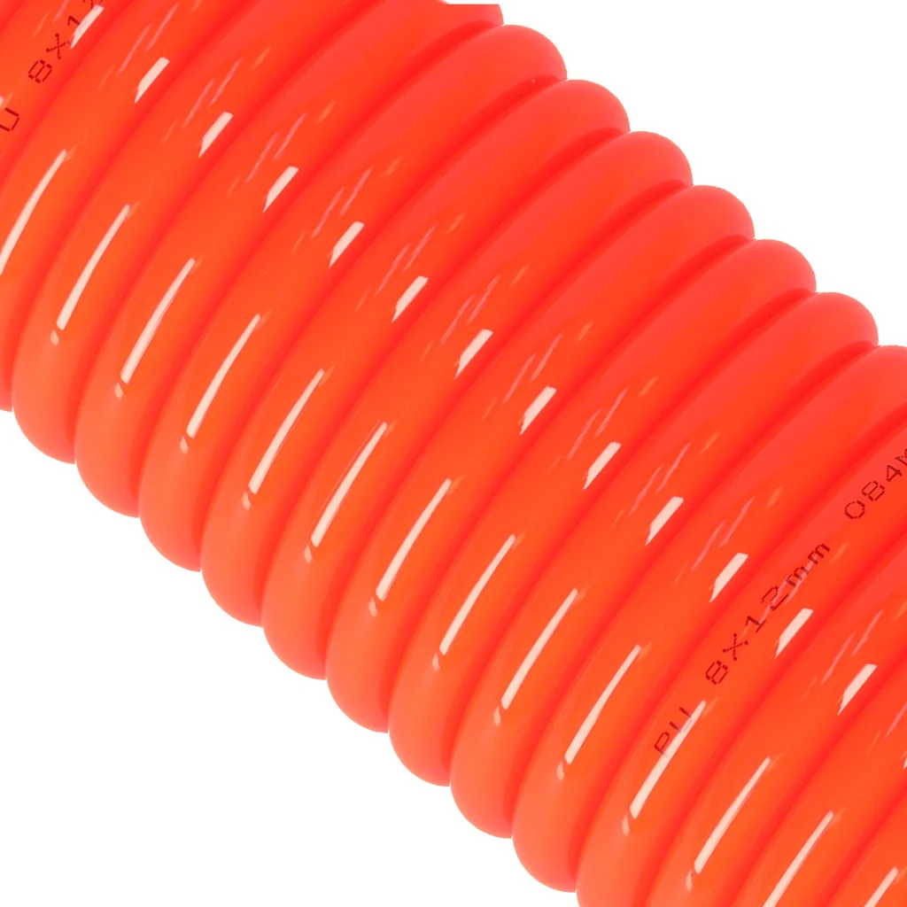 Špirálová pneumatická hadica 12 mm × 15 m – PU, rýchlospojky