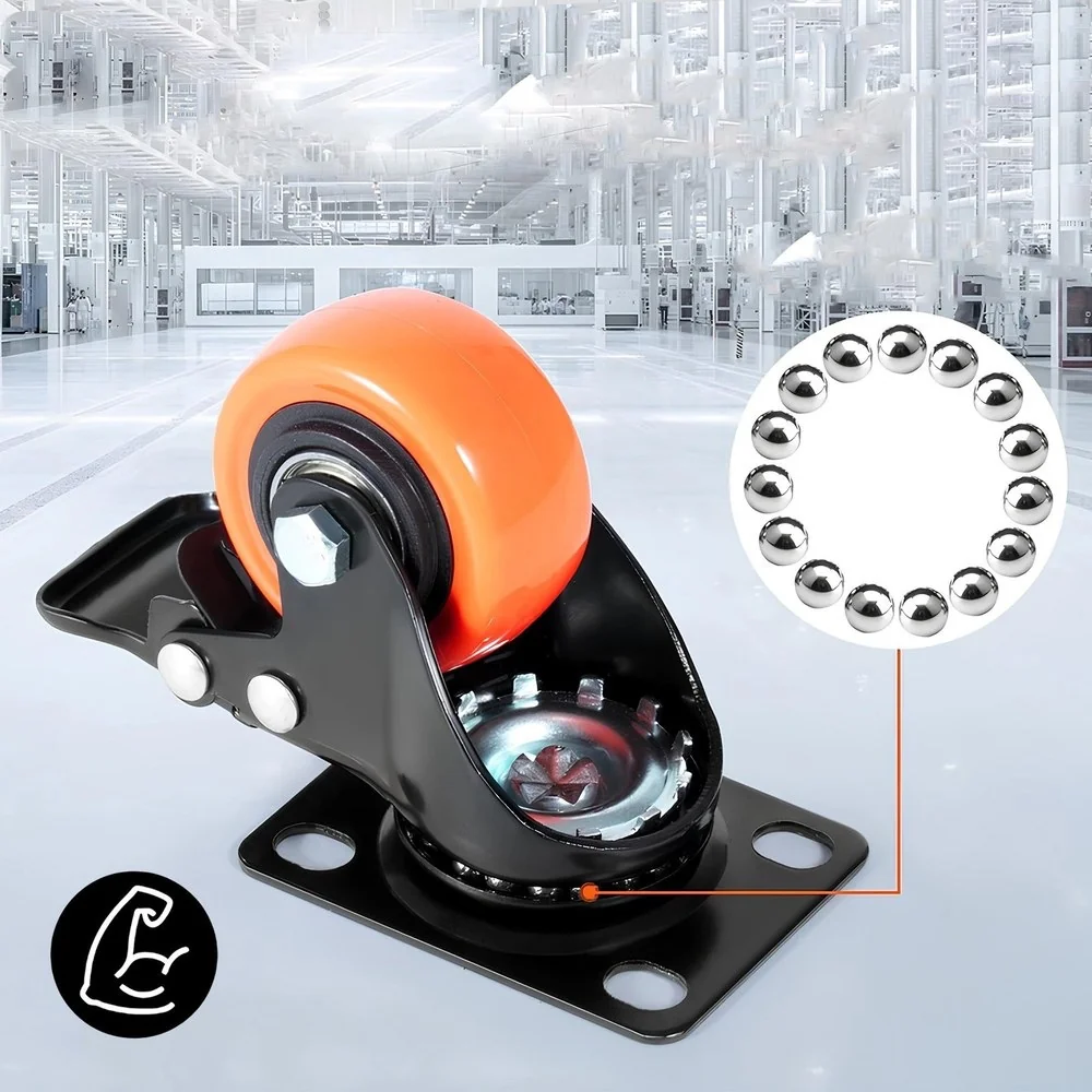 MG Transport Wheels kolieska na nábytok a vozíky 4ks, oranžové