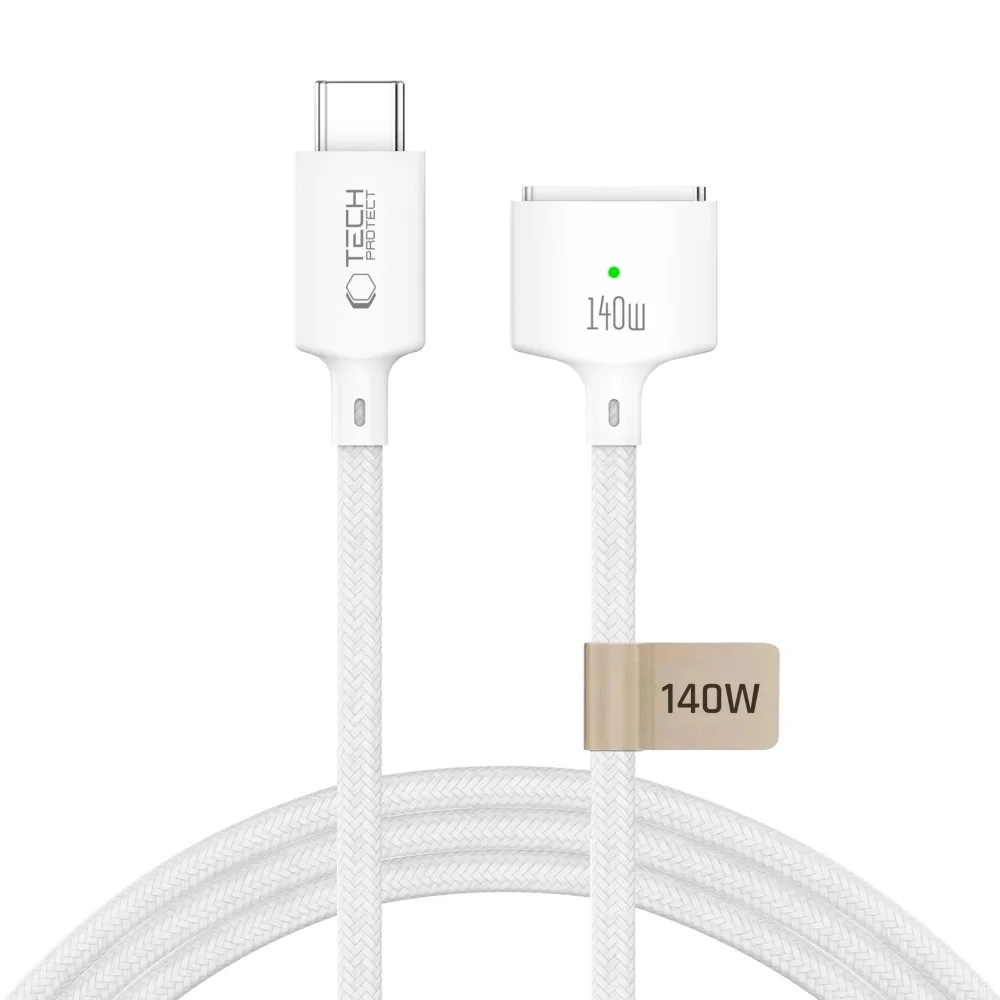 Tech-Protect MMC01 magnetický kábel USB-C / MagSafe 3 140W 3m, biely