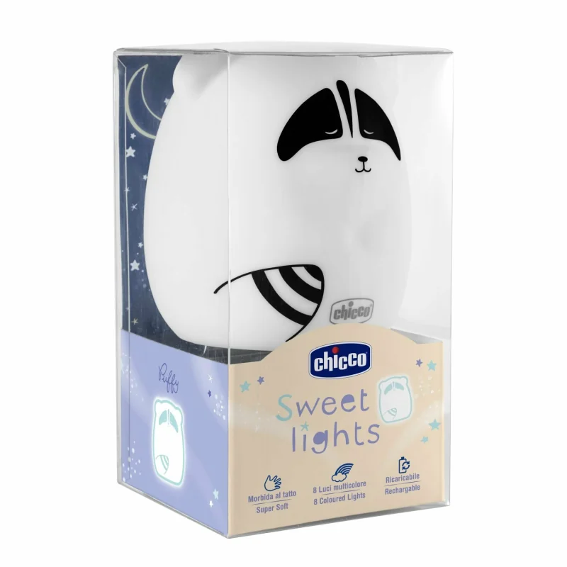 Chicco Soft Lamp silikónové nočné svetielko Mýval