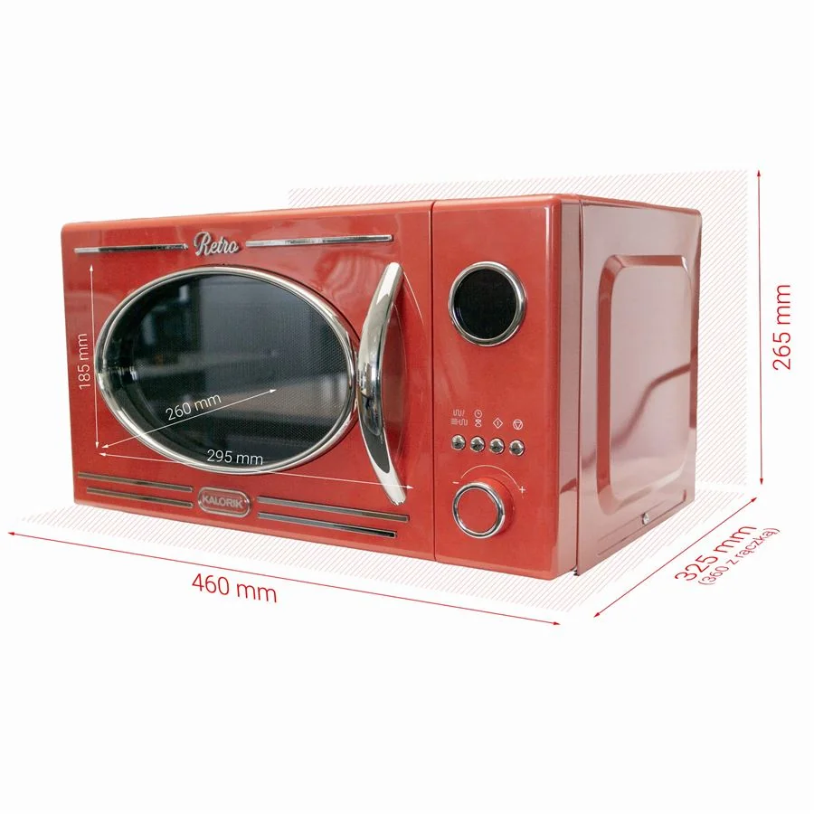Mikrovlnná retro rúra TKG MW 2600 červená 