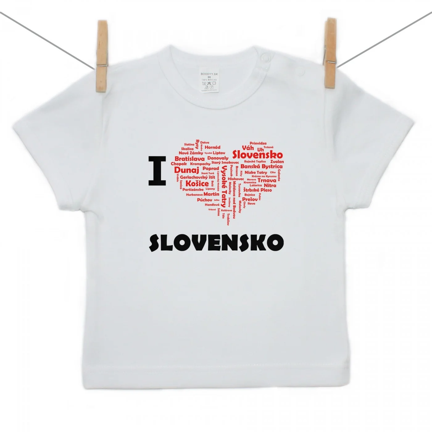 Boodyy Tričko s krátkym rukávom I love Slovensko Veľkosť: 86