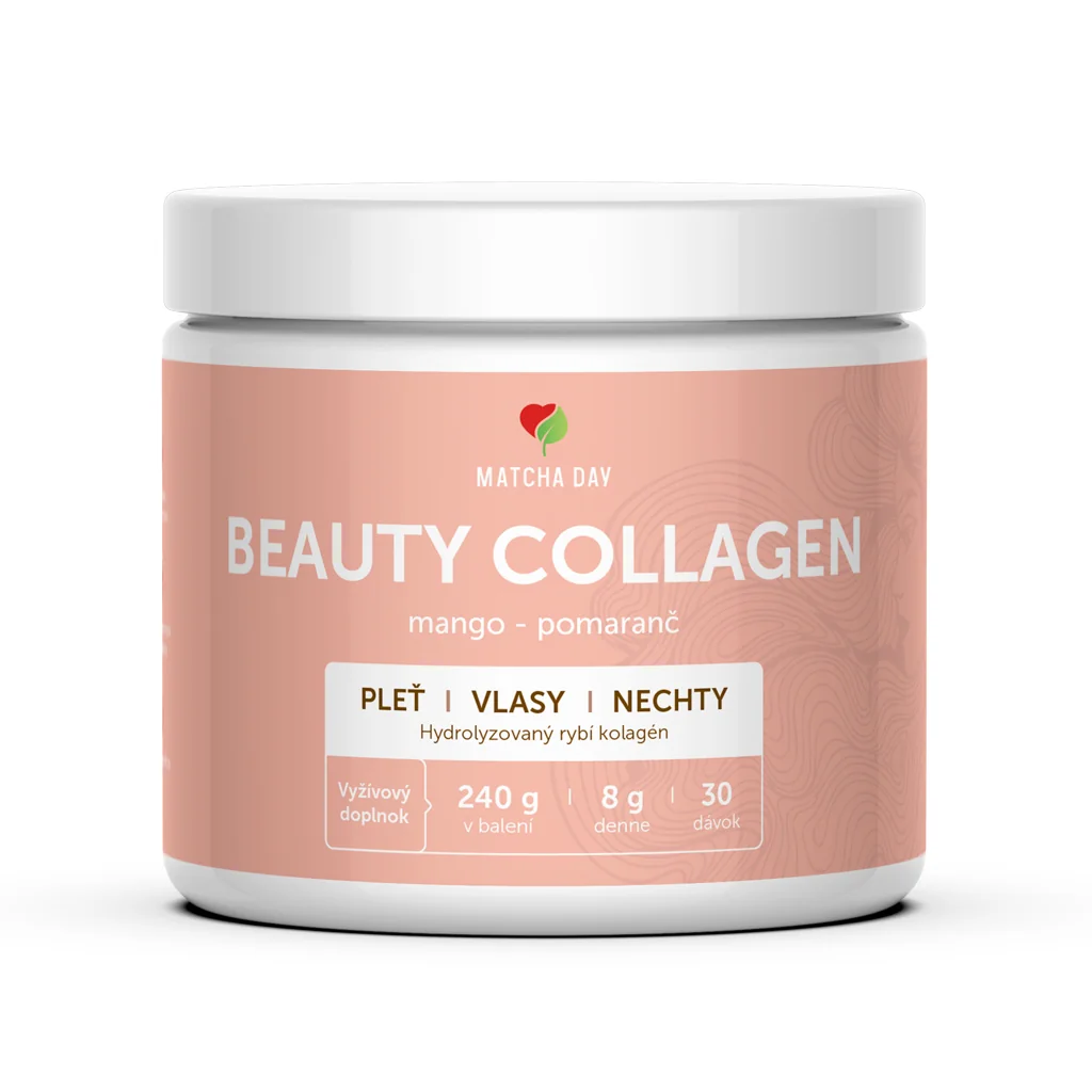 Matchaday - Beauty kolagen pre vlasy, nechty a pleť (240g mango-pomaranč) 240 kolagen, výživový doplnok