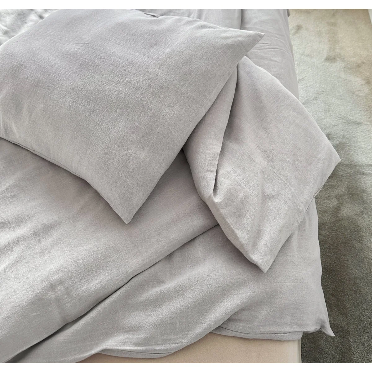 Ľanové obliečky Naira svetlosivé rozmer: obliečka na vankúš 50 x 65 cm