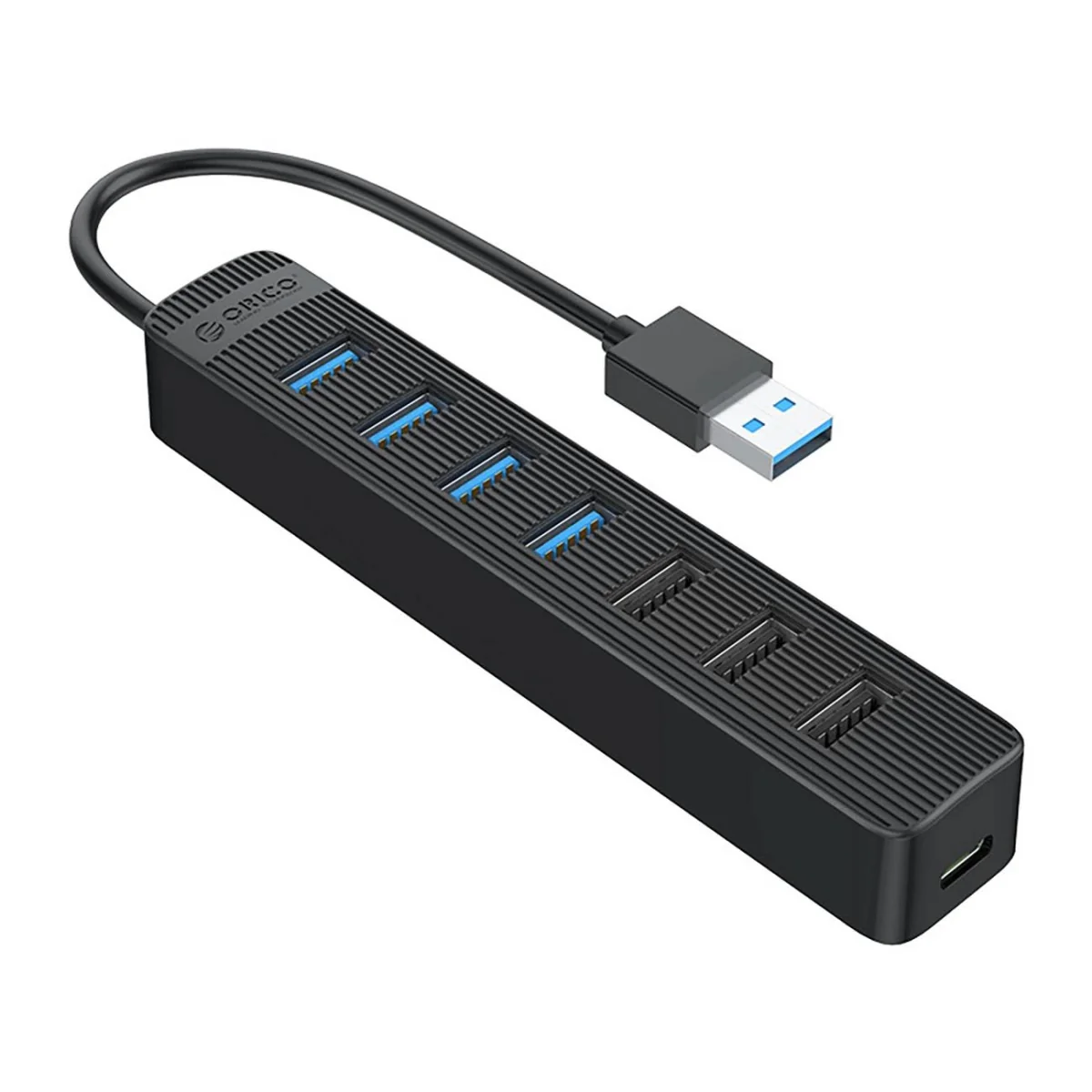 Orico TWU32-4A HUB adaptér USB 3.1 - USB 3.1 / 3x USB 2.0 / USB-C, čierny rny