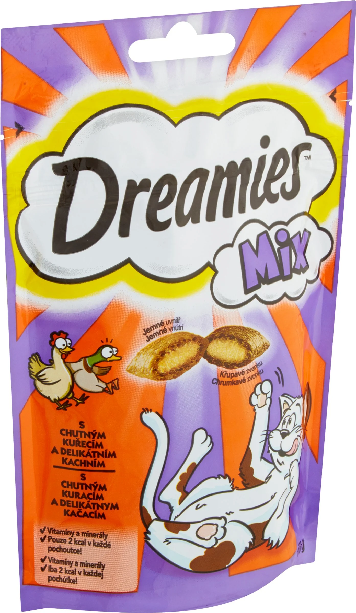 DREAMIES chrumkavá pochúťka s kuracím mäsom a kačkou 1×60g, krmivo s kuračím a kačkou