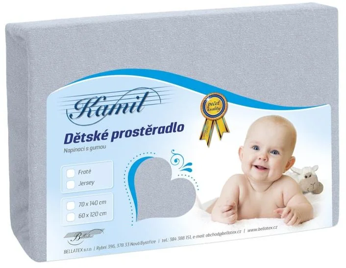 Detské prestieradlo JERSEY 60x120 042 šedá J1 1×1 ks, detské prestieradlo