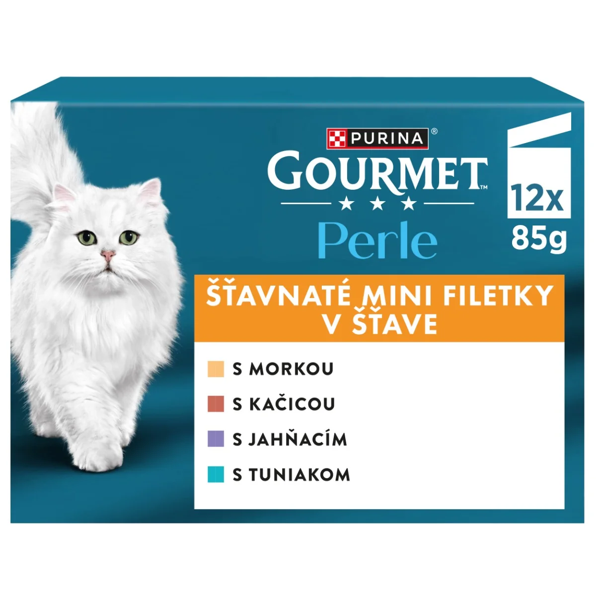 Gourmet Perle kapsičky pre mačky morka, kačica, jahňacie, tuniak v šťave 12×85 g 1×1 ks